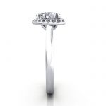 Heart Engagement Ring, Platinum, RH1, SV