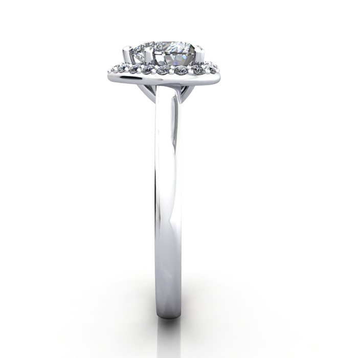 Heart Engagement Ring, Platinum, RH1, SV