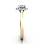 Asscher Engagement Ring, Yellow Gold, RH1, SV