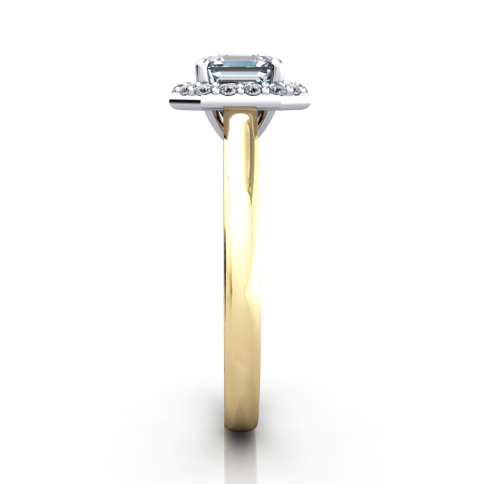 Asscher Engagement Ring, Yellow Gold, RH1, SV