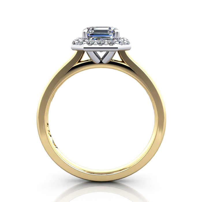 Asscher Engagement Ring, Yellow Gold, RH1, TF