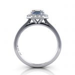 Asscher Engagement Ring, White Gold, RH1, TF Asscher Engagement Ring, White Gold, RH1, TF