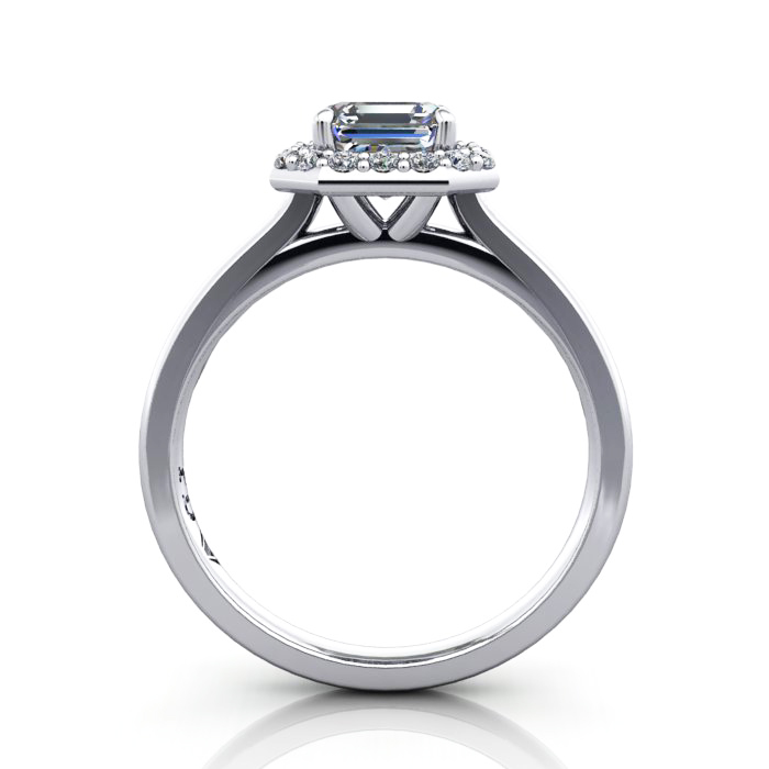 Asscher Engagement Ring, White Gold, RH1, TF Asscher Engagement Ring, White Gold, RH1, TF