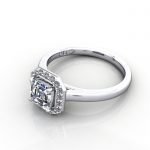 Asscher Engagement Ring, White Gold, RH1, LF Asscher Engagement Ring, White Gold, RH1, LF