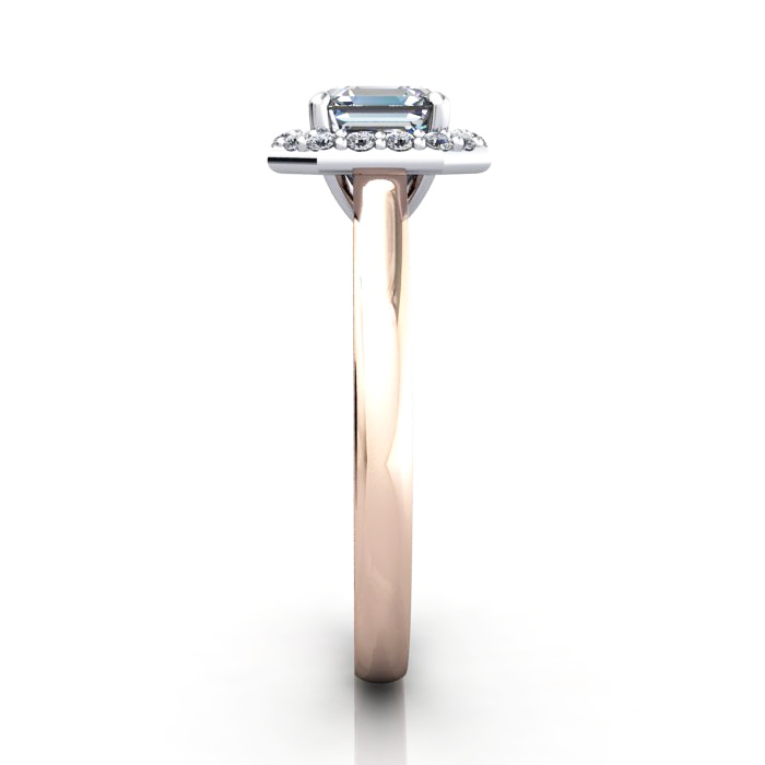 Asscher Engagement Ring, Rose Gold, RH1, SV
