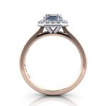 Asscher Engagement Ring, Rose Gold, RH1, TF