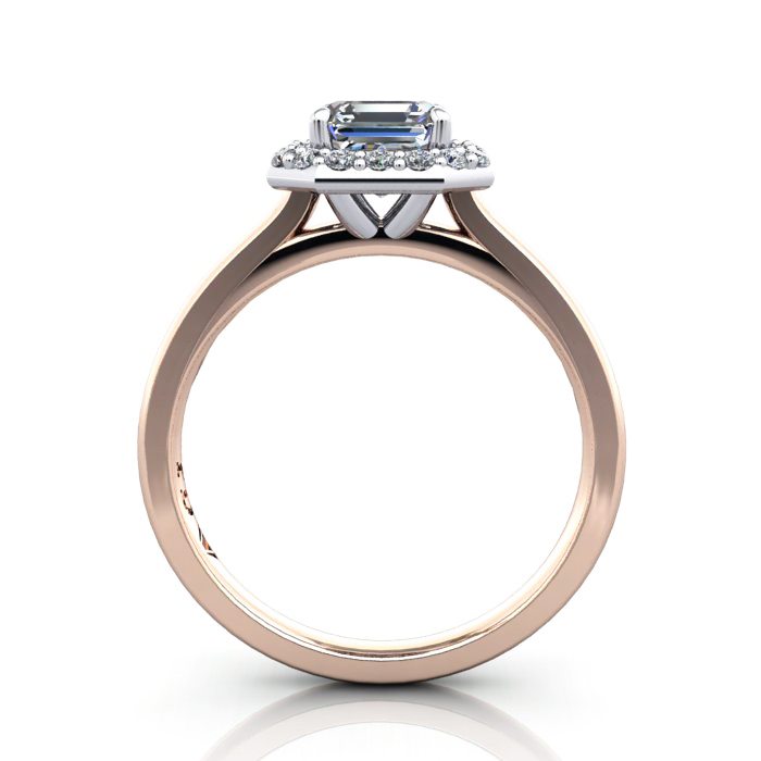 Asscher Engagement Ring, Rose Gold, RH1, TF