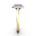 Emerald Engagement Ring, Yellow Gold. RH1, SV