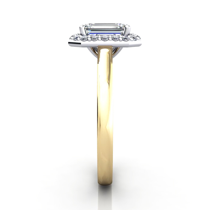 Emerald Engagement Ring, Yellow Gold. RH1, SV