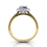 Emerald Engagement Ring, Yellow Gold. RH1, TF