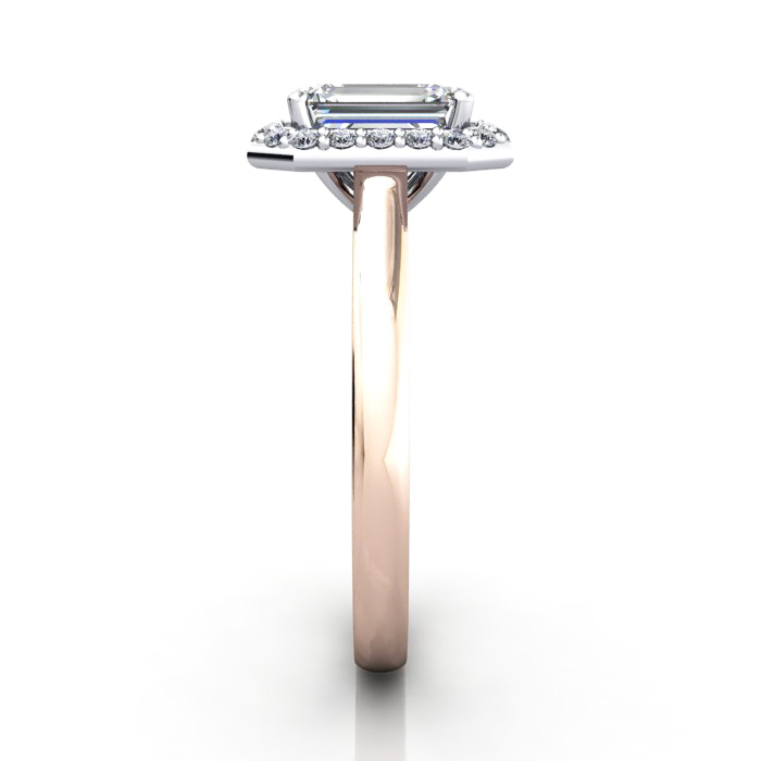 Emerald Engagement Ring, Rose Gold. RH1, SV