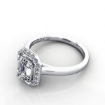 Emerald Engagement Ring, Platinum. RH1, LF