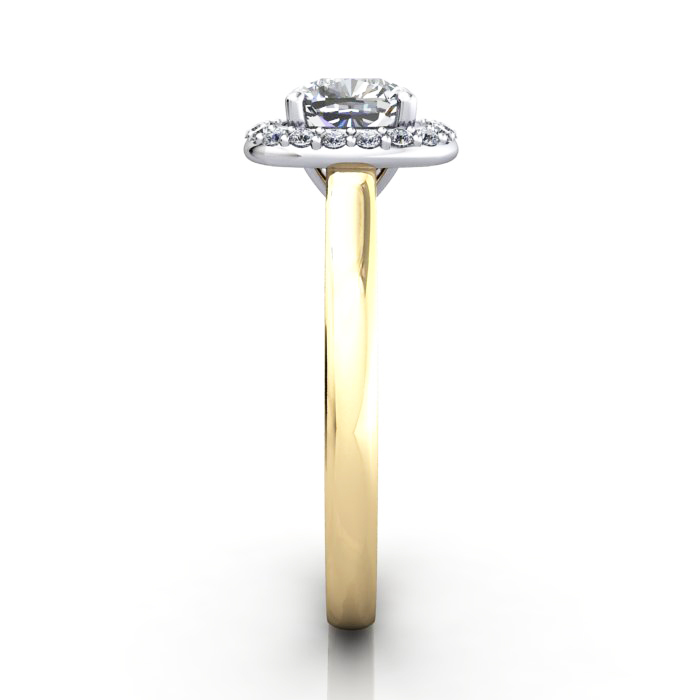Cushion Engagement Ring Yellow Gold, RH1, SV