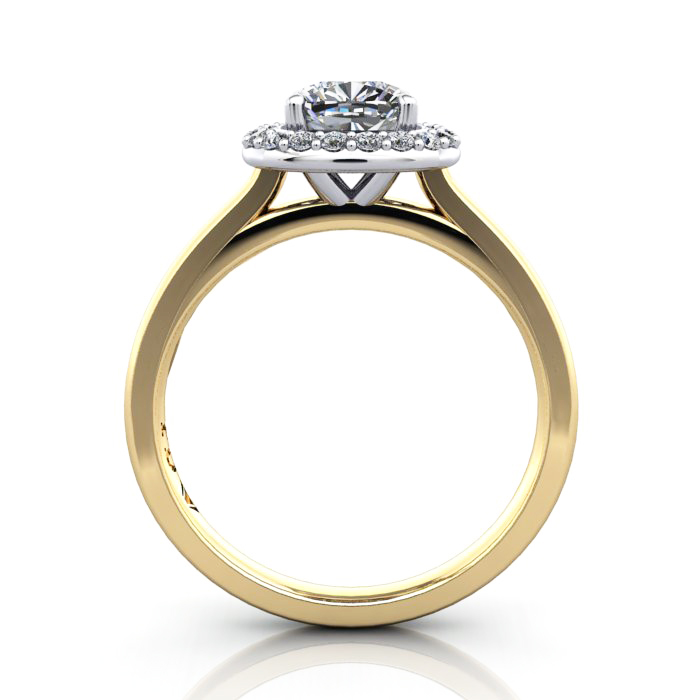 Cushion Engagement Ring Yellow Gold, RH1, TF