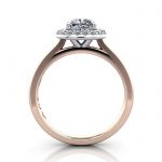 Cushion Engagement Ring ,Rose Gold, RH1, TF