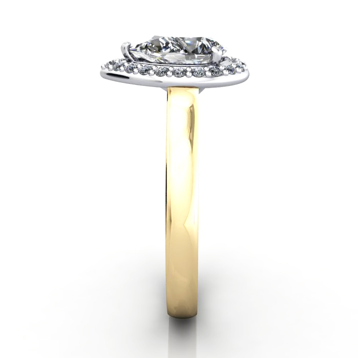 Pear Engagement Ring, YG, RH1, SV