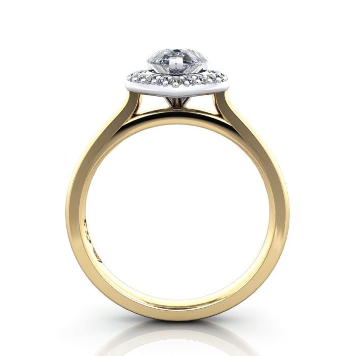 Pear Engagement Ring, YG, RH1, TF