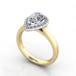 Video-Pear Engagement Ring, YG, RH1, 3D