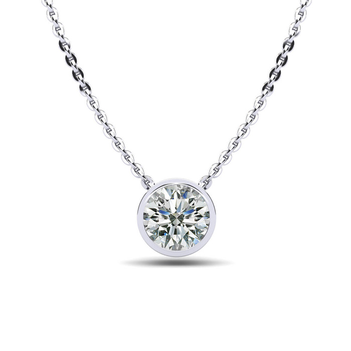 Rubover Diamond Pendant Round
