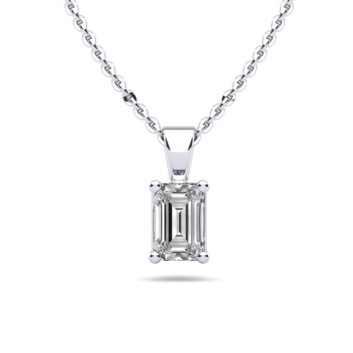 Emerald Cut Diamond Pendant