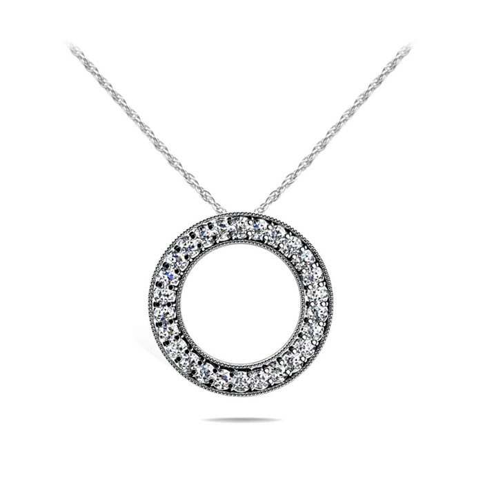 Diamond Pave Circle Pendant