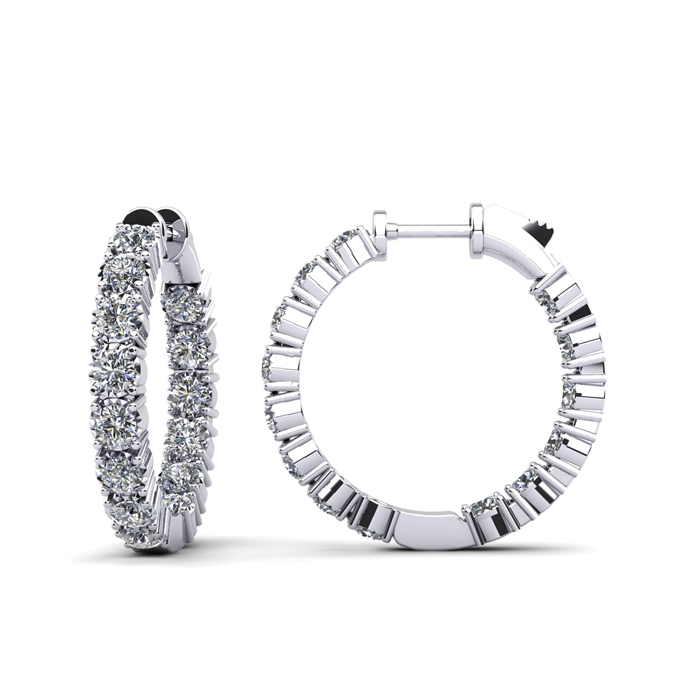 Diamond Hoops Earrings