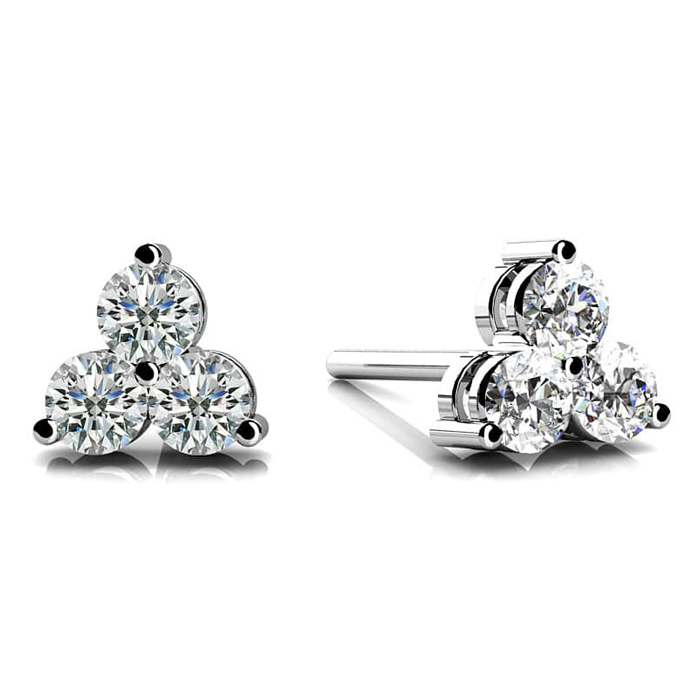 Diamond Trio Stud Earrings