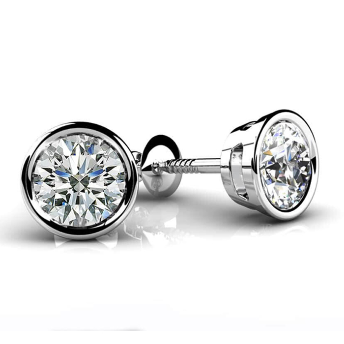 Rubover Stud Earring Platinum