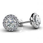 Halo Round Diamond Stud Earrings