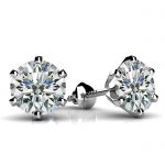 Six-Claw Diamond Stud Earring Platinum
