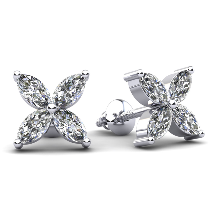 Marquise Diamond Stud Earrings