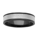 Black Zirconium Wedding Ring PD182Z - White Gold