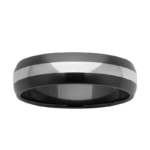 Black Zirconium Wedding Ring PD600Z - Silver