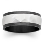 Black Zirconium Wedding Ring PD741Z - Silver
