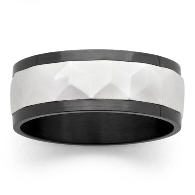Black Zirconium Wedding Ring PD741Z - Silver