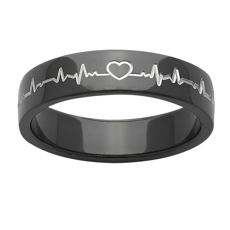 Black Zirconium Wedding Ring PD643Z