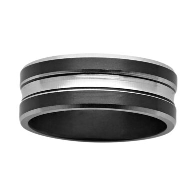 Black Zirconium Wedding Ring PD657Z