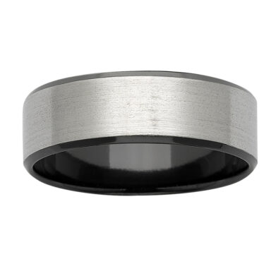 Black Zirconium Wedding Ring PD609Z