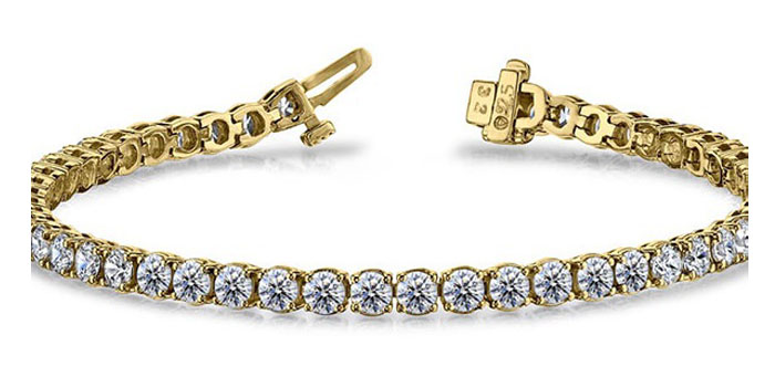 Diamond Tennis Bracelet SB845 Yellow Gold