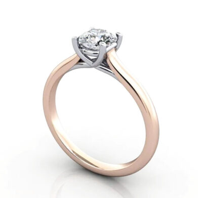 Thumb Diamond Ring RS16 Rose Gold 3D