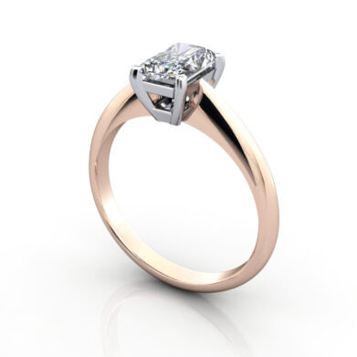 Radiant Diamond Ring, Rose Gold, RS6 3D Thumbnail