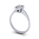 Radiant Diamond Ring, Platinum, RS6 3D