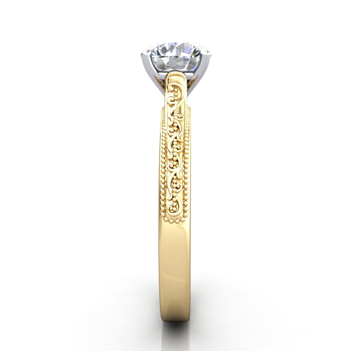 Round Engagement Ring Yellow Gold RS50 SV Round Engagement Ring Yellow Gold RS50 SV