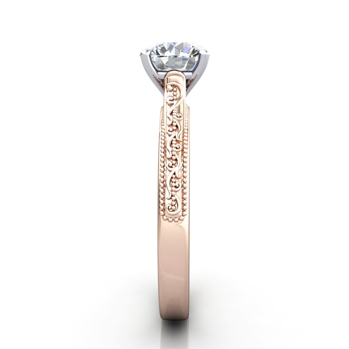 Round Diamond Ring Rose Gold RS50 SV