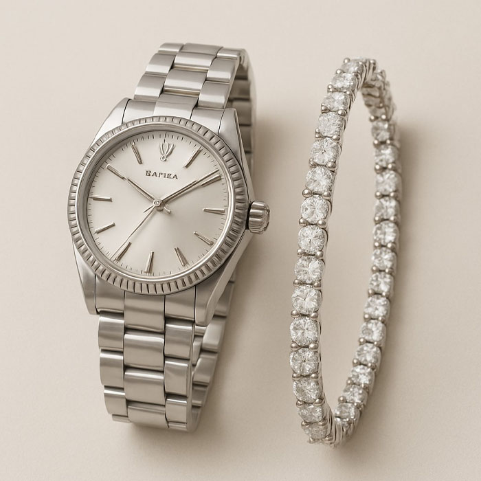 How to Wear a Diamond Tennis Bracelet with a Watch Post Image