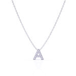 A Initial Diamond Pendant White Gold A Initial Diamond Pendant White Gold