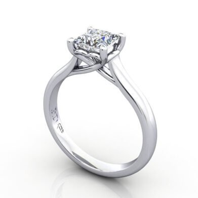 Thumb Princess Diamond Ring RS1 Platinum 3D