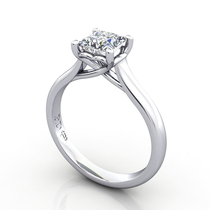 Thumb Princess Diamond Ring RS1 White Gold 3D