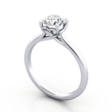 Thumb Diamond Ring RS1 White Gold 3D