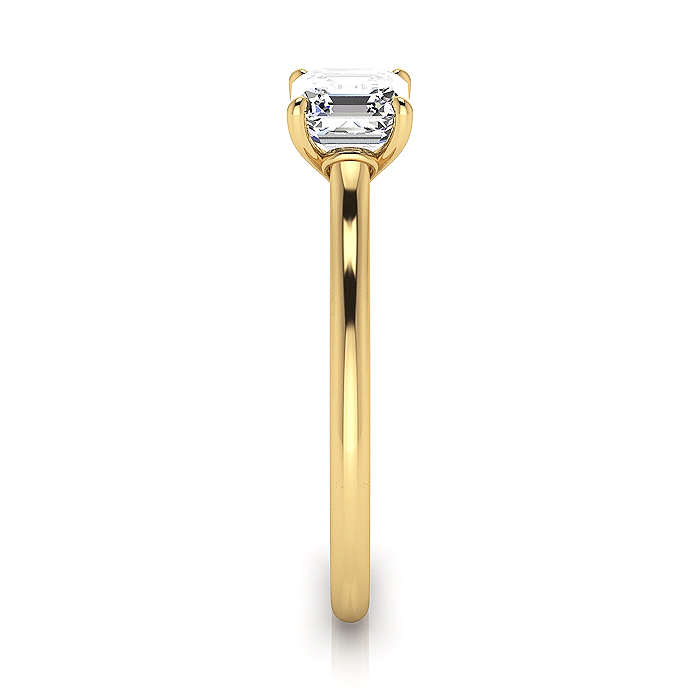 Asscher Diamond Ring RS1 Yellow Gold SV